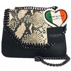 Animal print made in Italy top flap crossbody bag